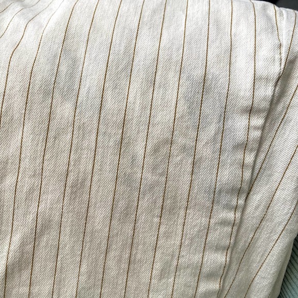 Free People Pants Beige 4 Stripe High Rise Button Fly Tapered Slim Leg High Rise - Picture 12 of 12